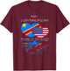 DR Congo USA Proud Of Both Countries Congmerican T-Shirt - T-Shirt | Maroon