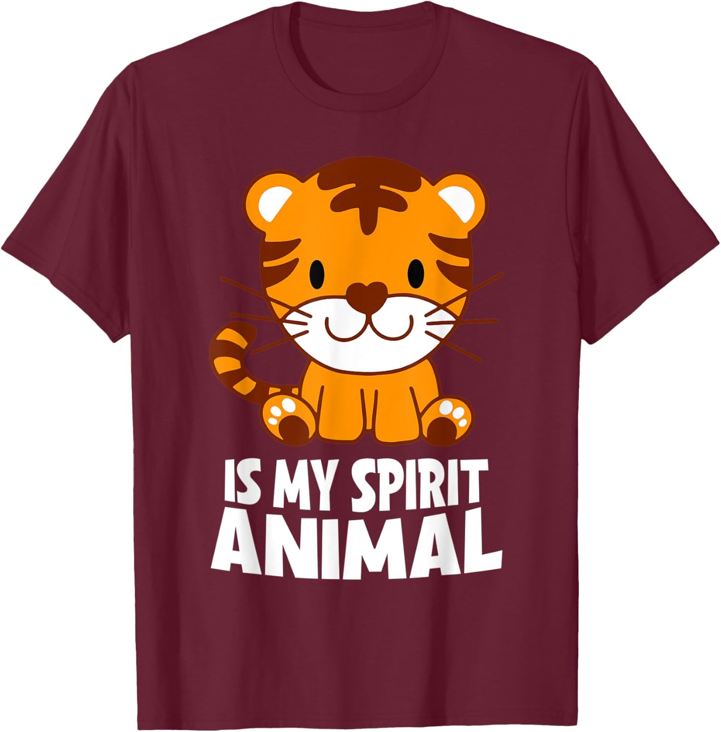 Tiger Is My Spirit Animal I Little Tiger I Kids Tiger T-Shirt - T-Shirt | Maroon