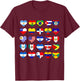 Mes de la Herencia Hispana Camiseta All Latin American Flags Countries Hispanic Latino Pride , Black T-Shirt - T-Shirt | Maroon