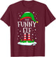 The Funny Elf Christmas Family Matching Xmas Squad Group T-Shirt - T-Shirt | Maroon