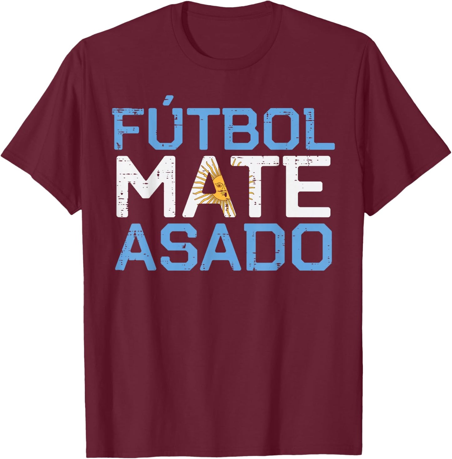 Argentina Futbol Mate Asado Flag Soccer Men Women Kids T-Shirt - T-Shirt | Maroon