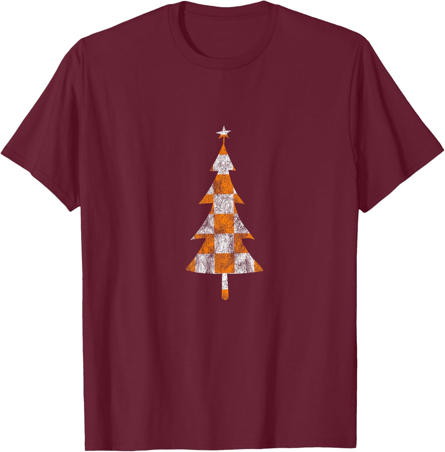 Tennessee State Flag Home Shirt Co. Tennessee Christmas Trees - Black, Small, -Adults, Short Sleeve, , Classic Fit, Cotton 60% Polyester 40% T-Shirt - T-Shirt | Maroon