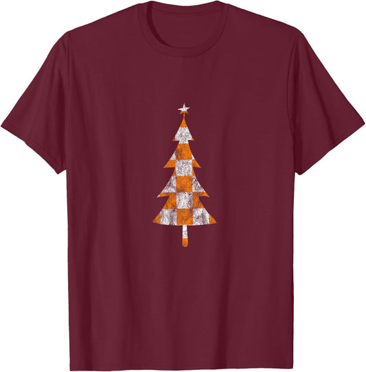 Tennessee State Flag Home Shirt Co. Tennessee Christmas Trees - Black, Small, -Adults, Short Sleeve, , Classic Fit, Cotton 60% Polyester 40% T-Shirt - T-Shirt | Maroon
