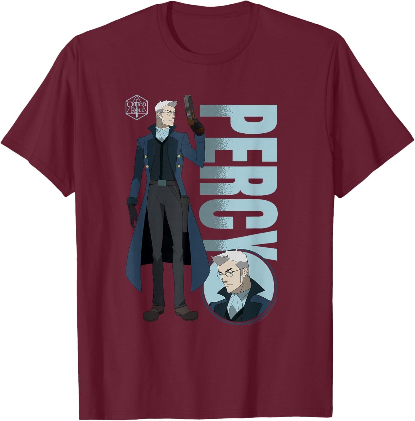 The Legend of Vox Machina Percy with Name T-Shirt - T-Shirt | Maroon