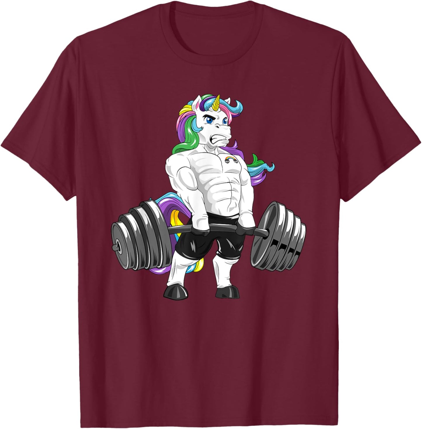 Unicorn Deadlift Workout Bodybuilder T-Shirt - T-Shirt | Maroon