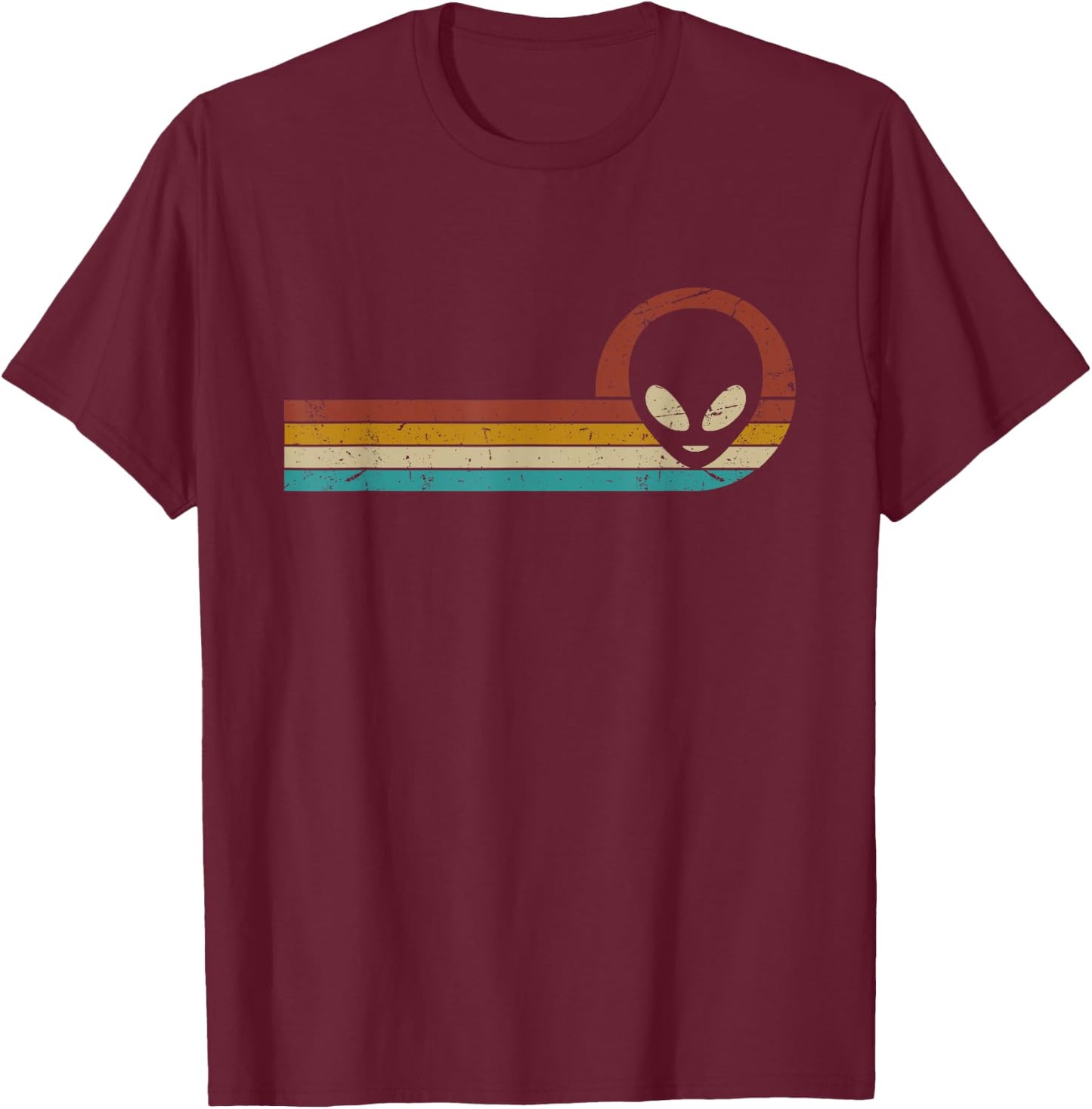 Funny UFO Lover Lover Retro Style Vintage Alien Space T-Shirt - T-Shirt | Maroon