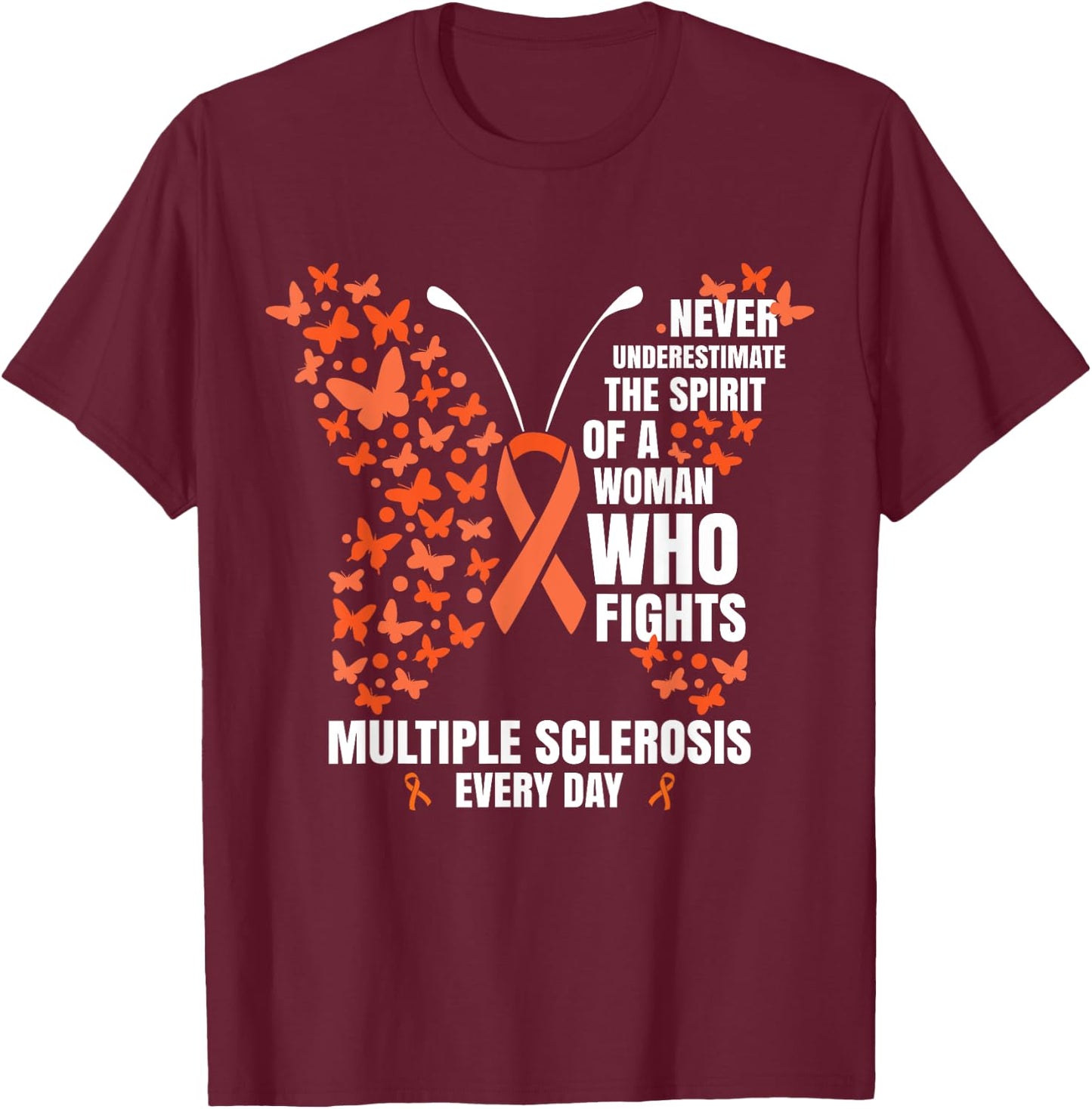 Multiple Sclerosis Butterfly MS Warrior Women T-Shirt - T-Shirt | Maroon