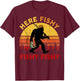 Here-Fishy Sasquatch Funny Bass Dad Toddler Bigfoot Fishing T-Shirt - T-Shirt | Maroon