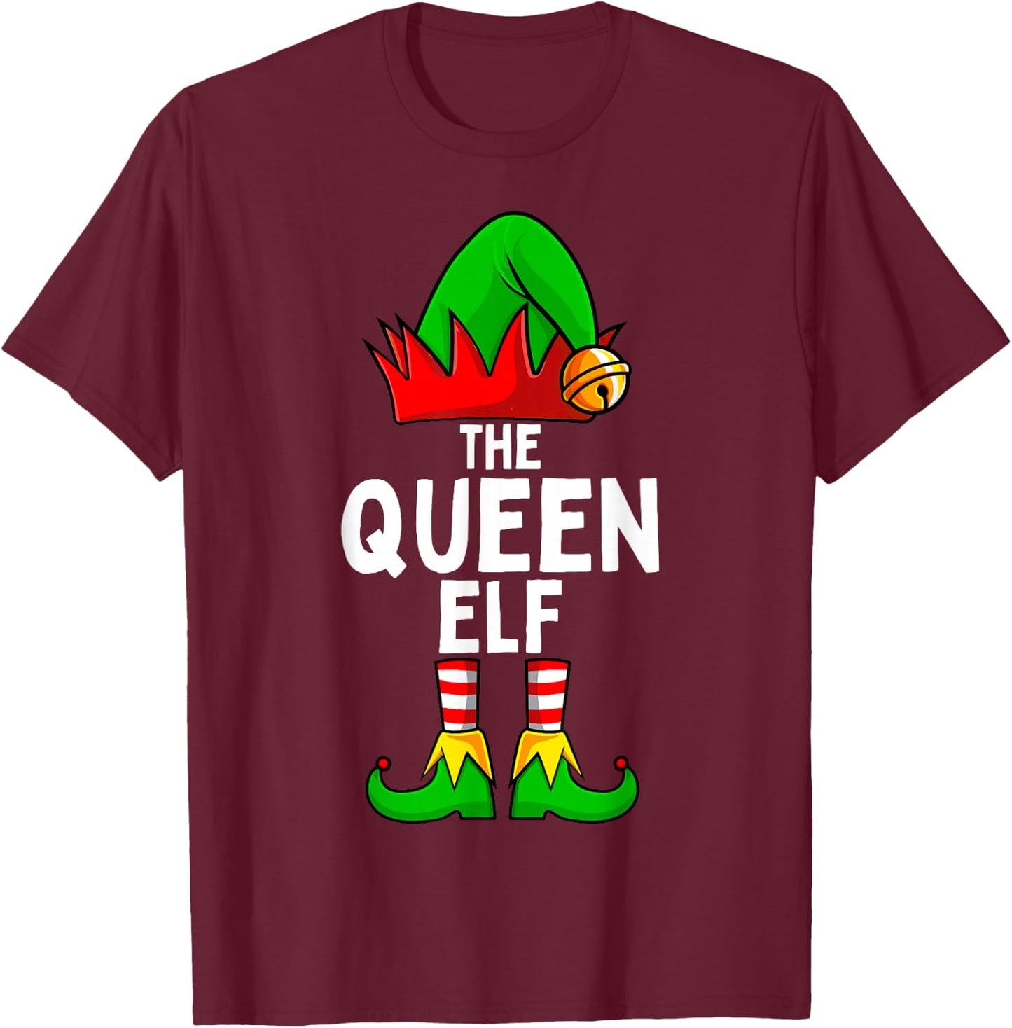 Queen Elf Matching Family Christmas Women T-Shirt - T-Shirt | Maroon