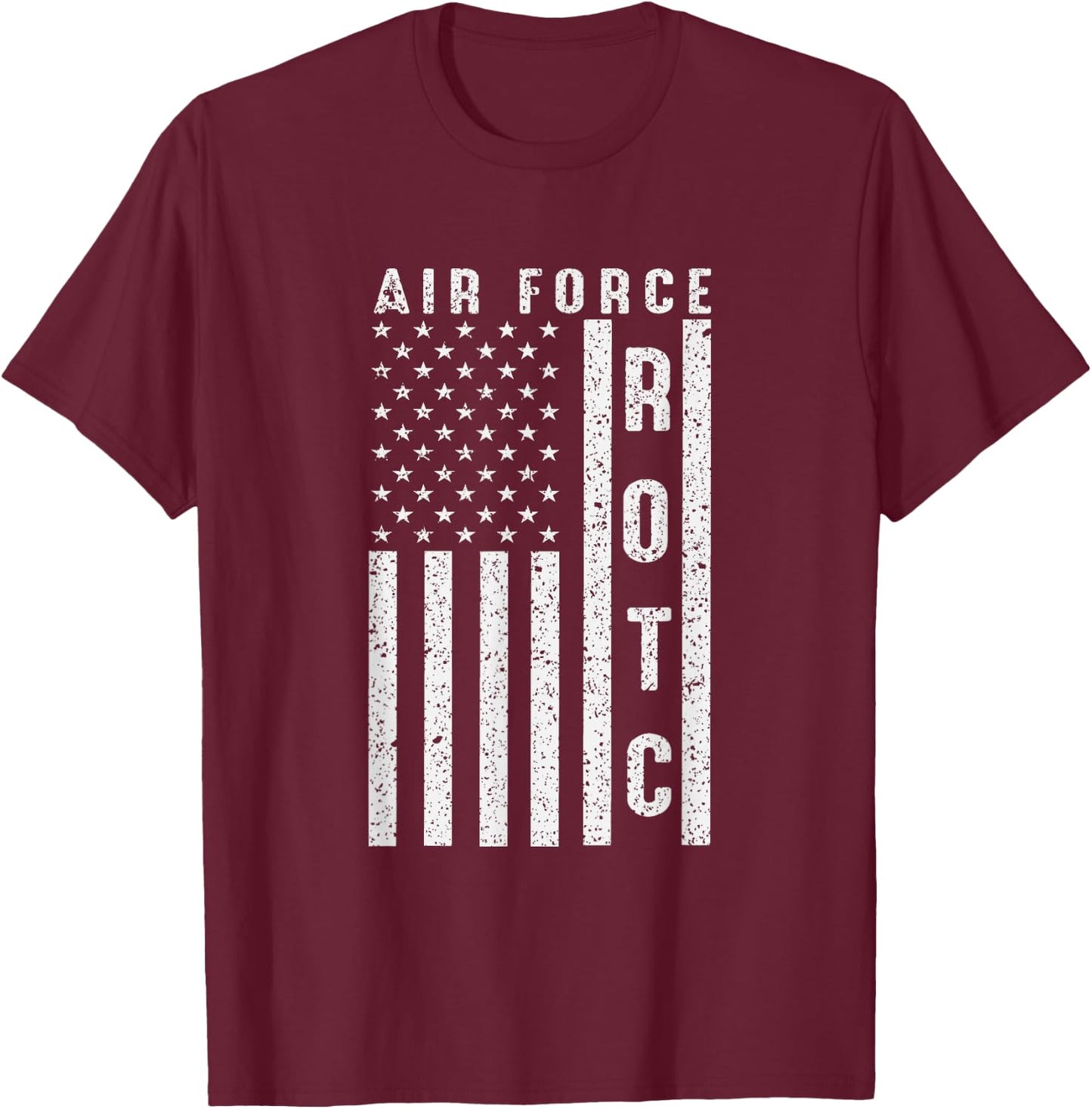 Air Force ROTC USAF ROTC USA Flag Distressed T-Shirt - T-Shirt | Maroon