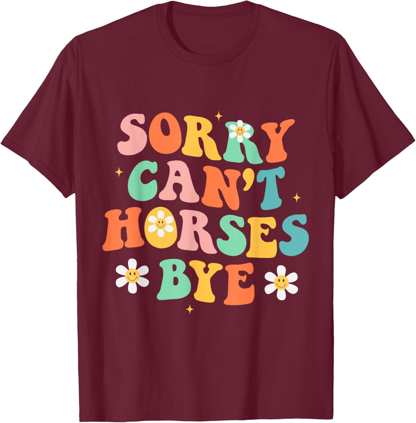 Funny Horse Shirt Women Boys or Girls T-Shirt - T-Shirt | Maroon