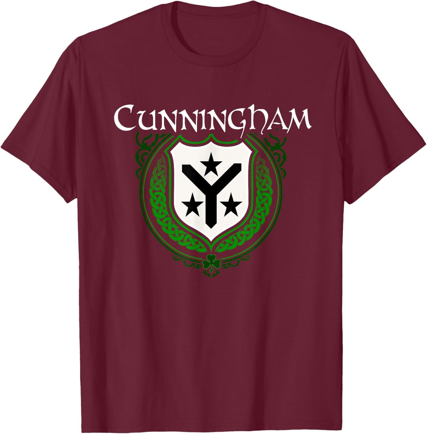 Cunningham Surname Irish Clan Tartan Badge Ireland T-Shirt - T-Shirt | Maroon