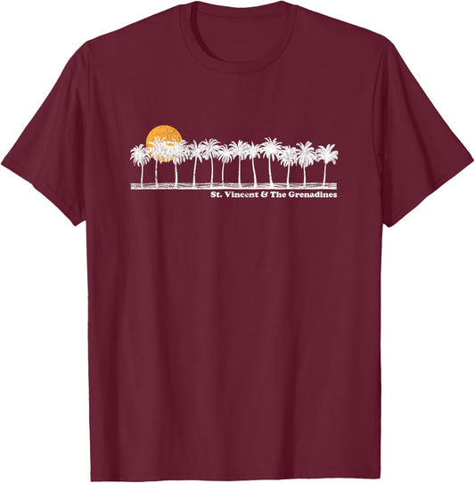St. Vincent & The Grenadines Vintage 70s Retro Throwback Des T-Shirt - T-Shirt | Maroon