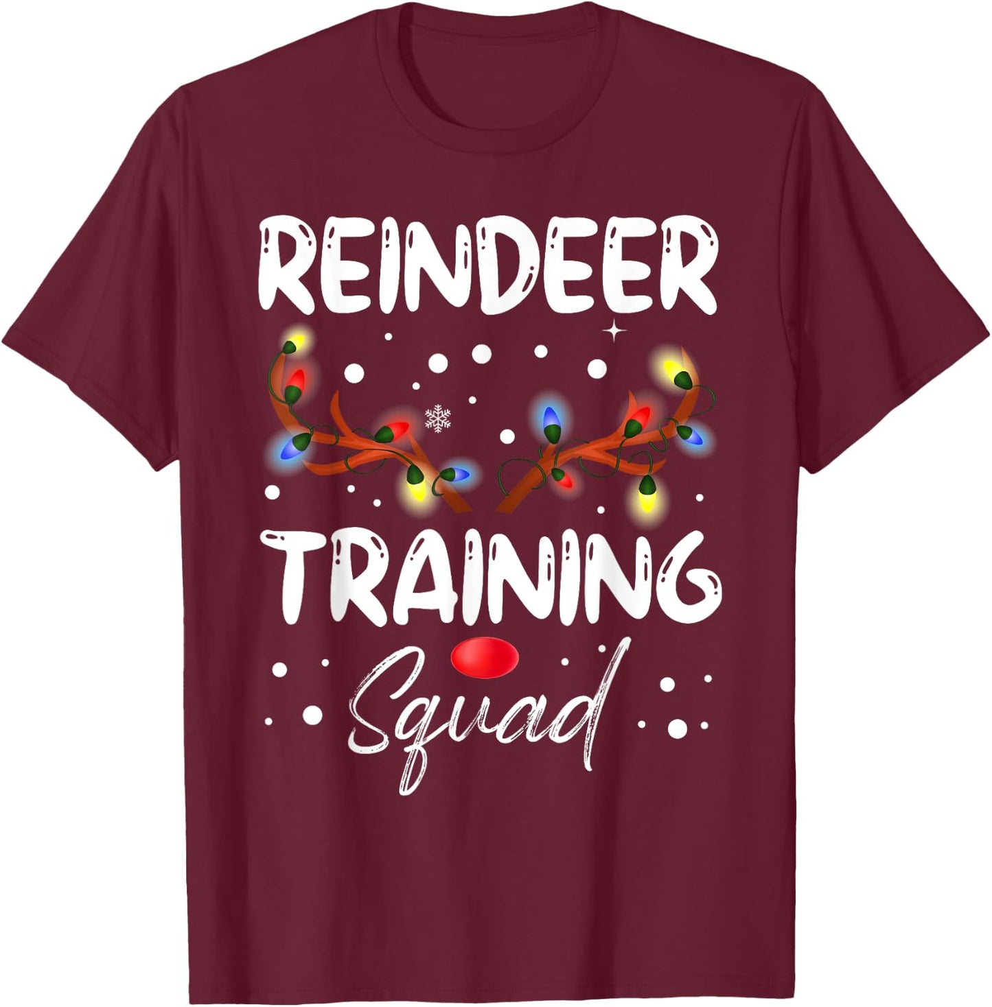 Christmas Running Reindeer Runner Training Squad Team T-Shirt - T-Shirt | Maroon