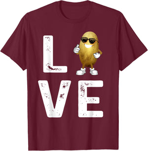 I Love Potatoes Vegetable Funny Potato In Sunglusses T-Shirt - T-Shirt | Maroon