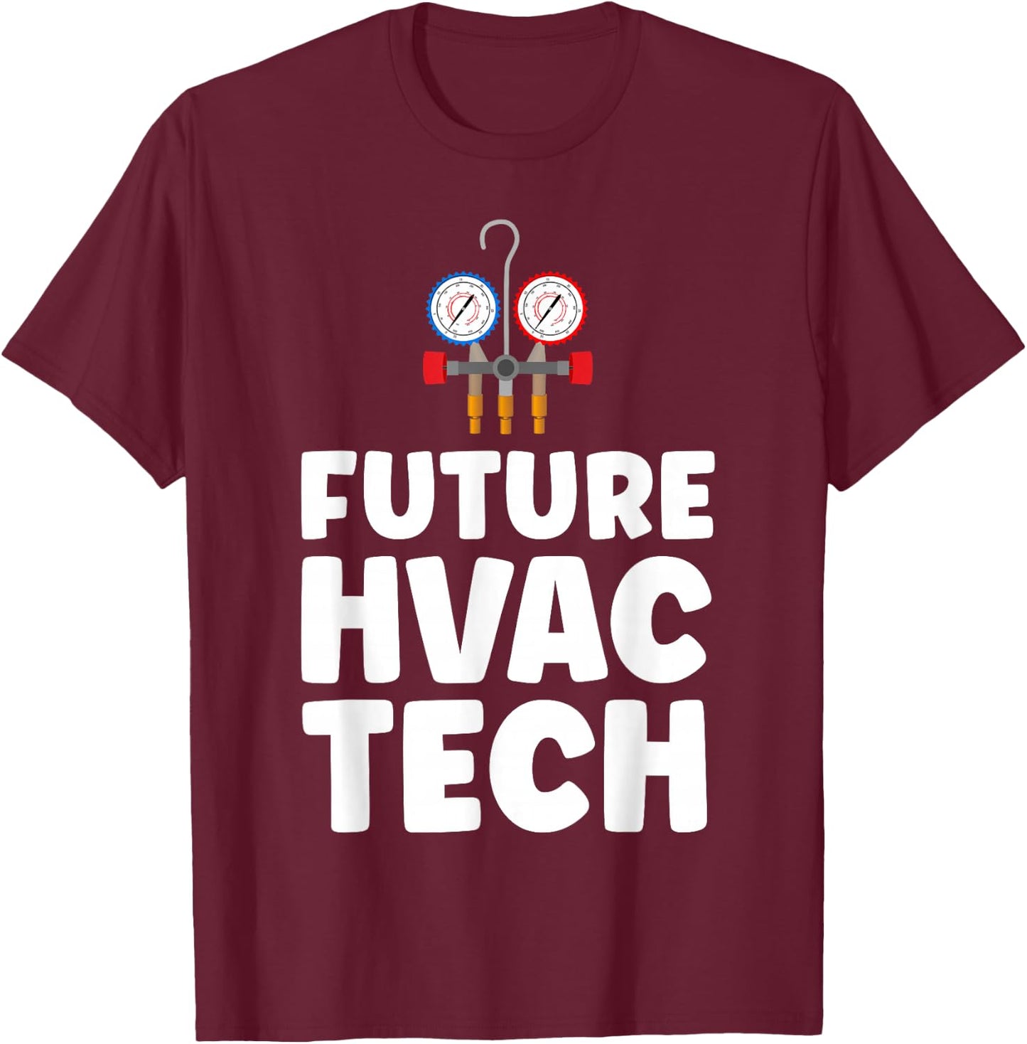 HVAC Technician Tech Vintage Future Hvac Tech T-Shirt - T-Shirt | Maroon