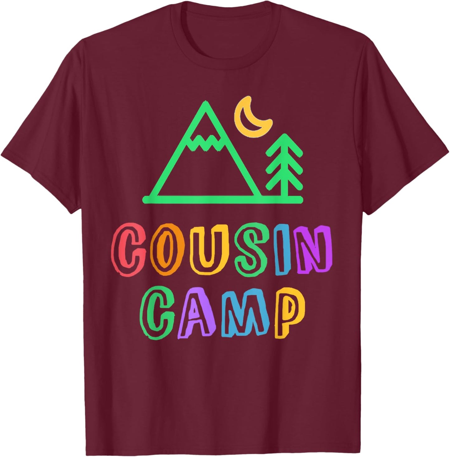 COUSIN CAMP Mountain Forest Best Camping Besties Ever Kids T-Shirt - T-Shirt | Maroon
