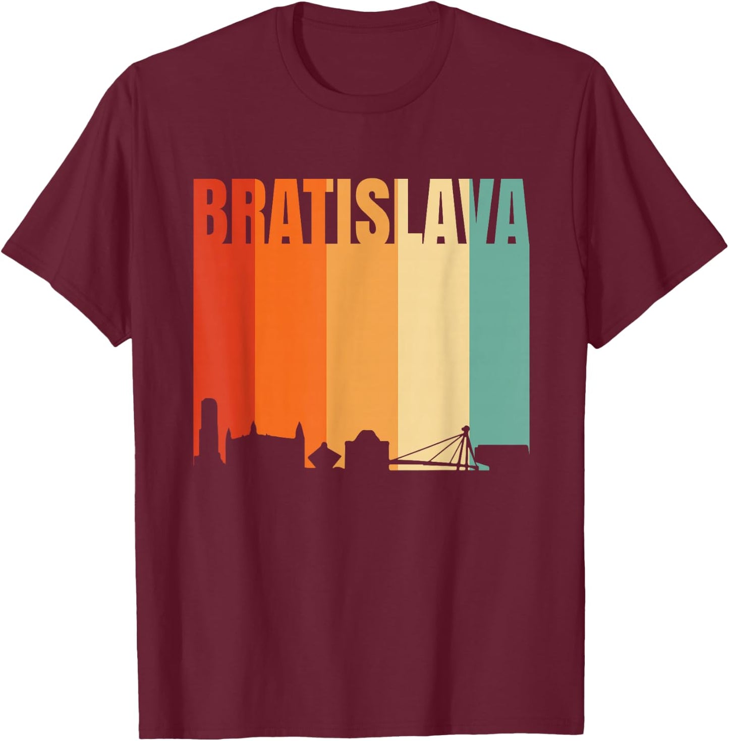 Beauty Of Bratislava T-Shirt - T-Shirt | Maroon