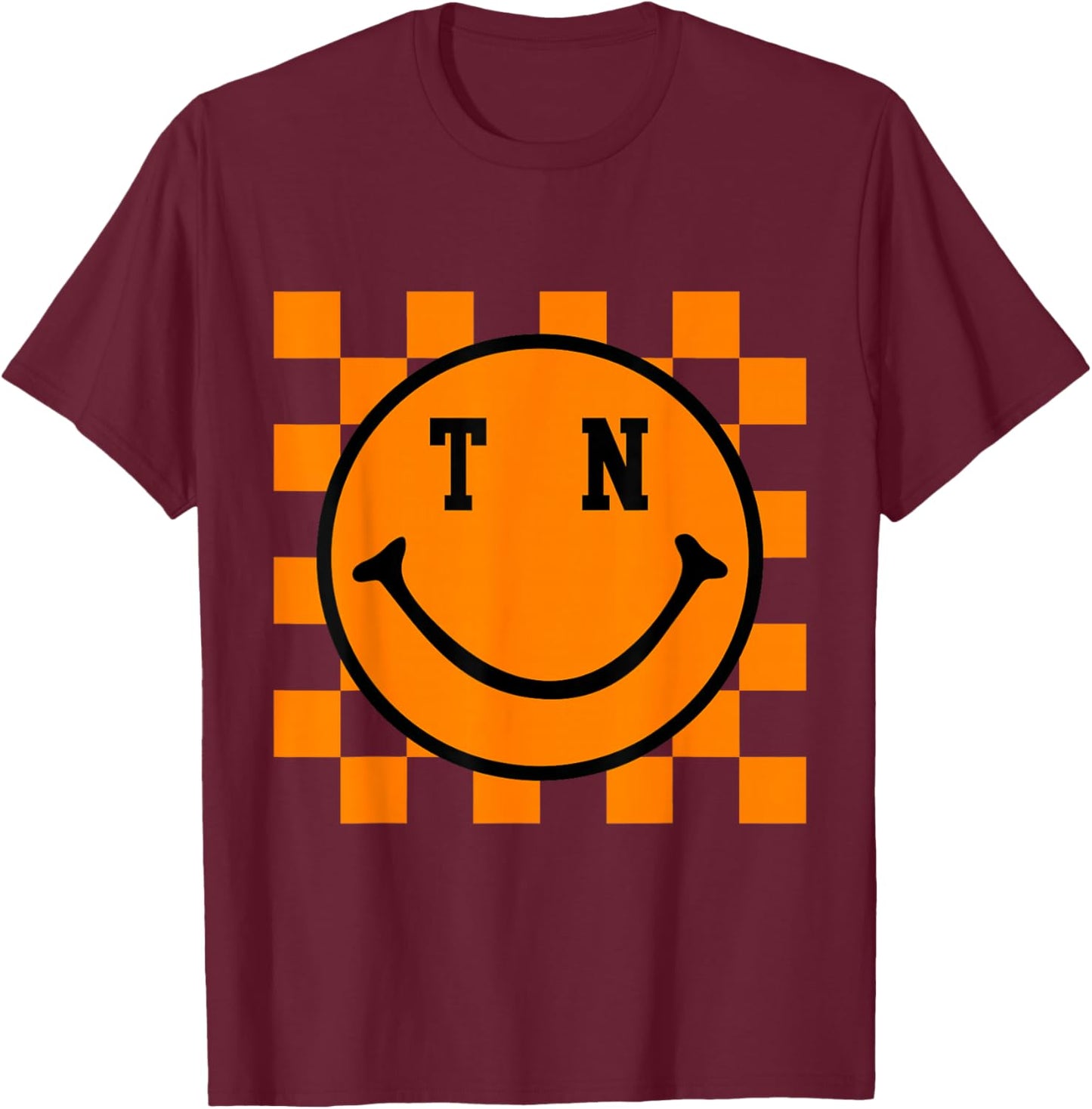 Tennessee Retro Happy Checkerboard T-Shirt - T-Shirt | Maroon