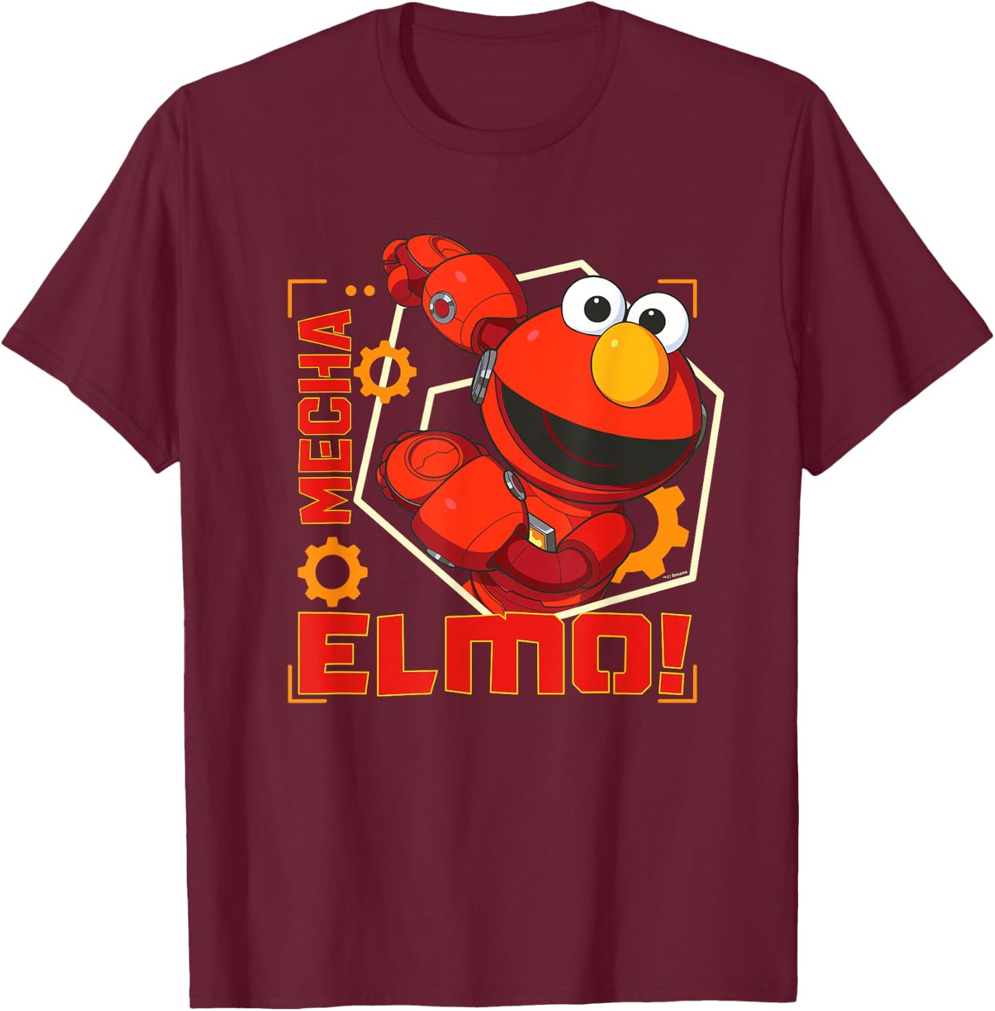 Sesame Street Mecha Builders Mecha Elmo! T-Shirt - T-Shirt | Maroon