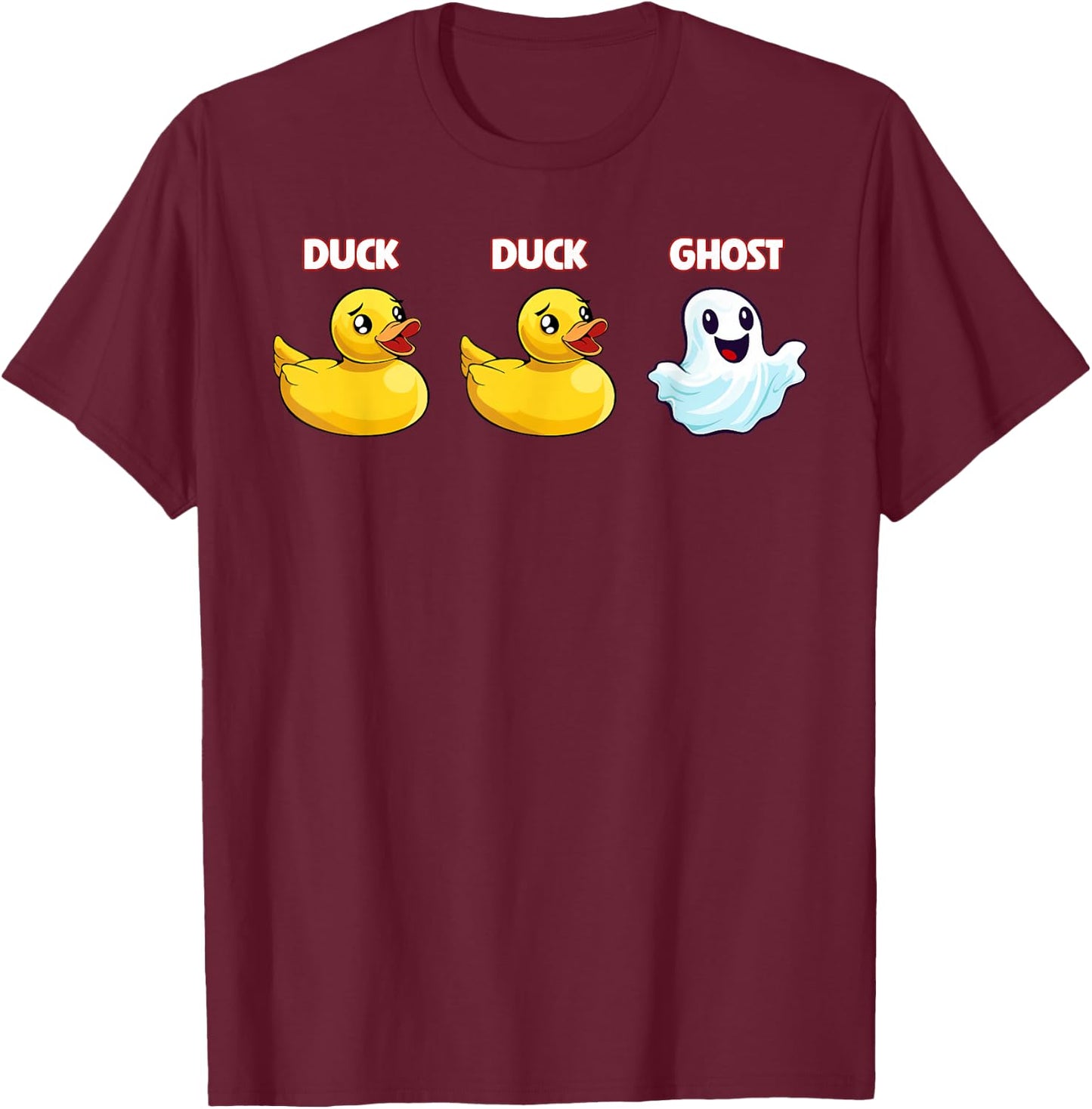 Duck Ghost Pun Meme Men Women Funny Halloween T-Shirt - T-Shirt | Maroon