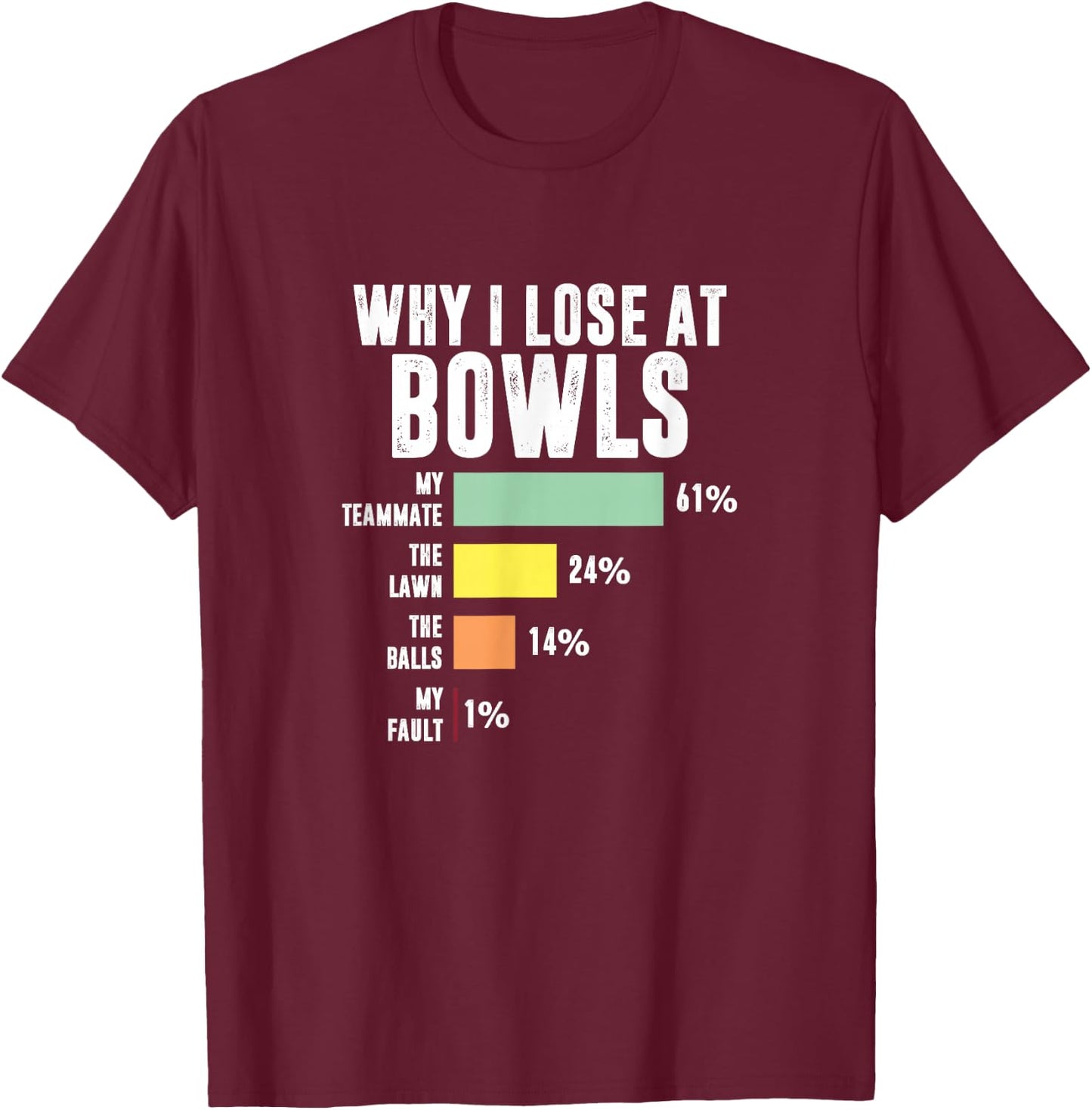 Why I Lose At Bowls, Funny Lawn Bowling T-Shirt - T-Shirt | Maroon