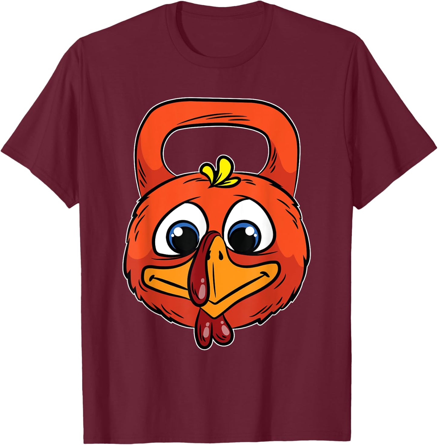 Turkey Kettlebell Thanksgiving Day Funny Gym Workout Fitness T-Shirt - T-Shirt | Maroon