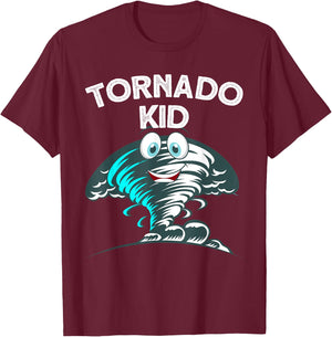 Funny Tornado Design For Kids Boys Girls Cyclone Storm Lover T-Shirt - T-Shirt | Maroon