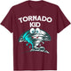 Funny Tornado Design For Kids Boys Girls Cyclone Storm Lover T-Shirt - T-Shirt | Maroon