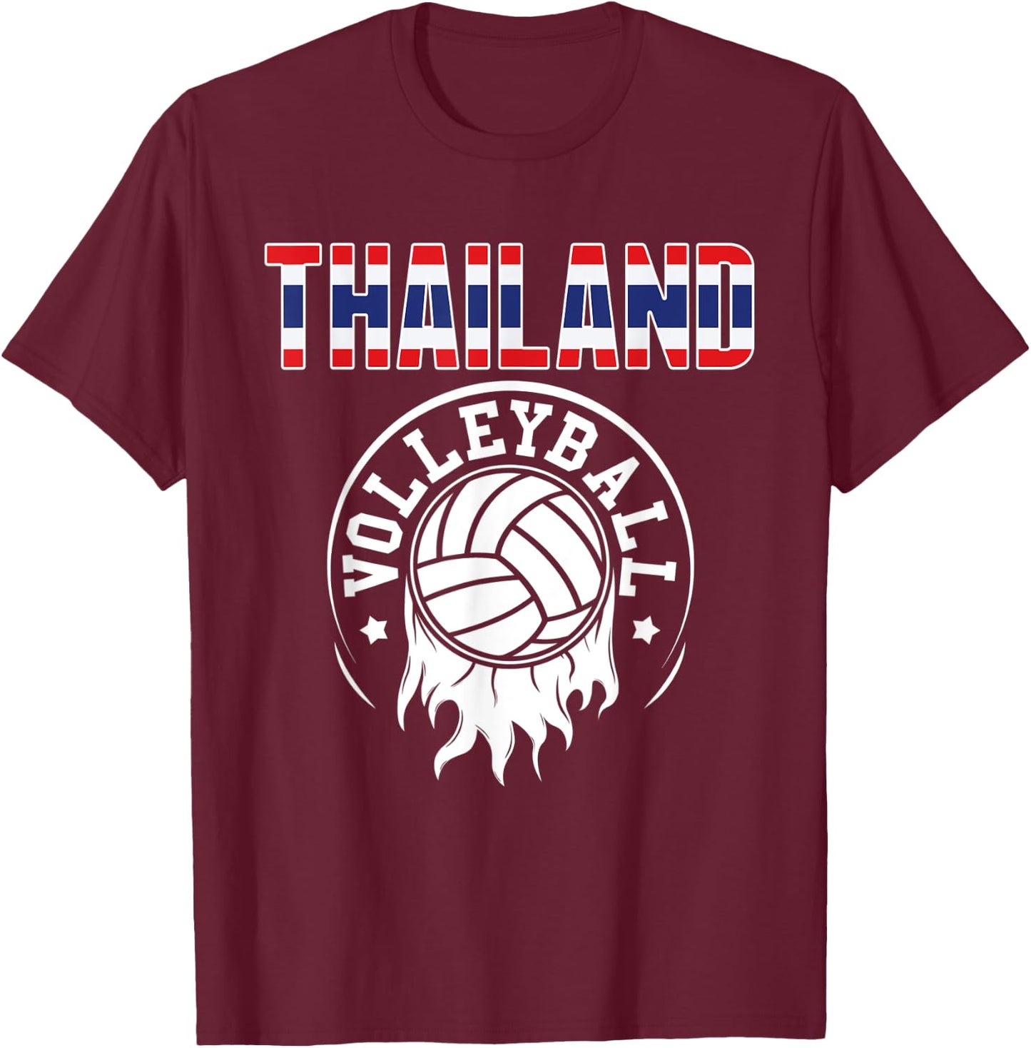 Proud Thailand Volleyball Fans Jersey - Thai Flag Sports T-Shirt - T-Shirt | Maroon
