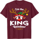 Christmas PJS King XMas Reindeer Matching T-Shirt - T-Shirt | Maroon
