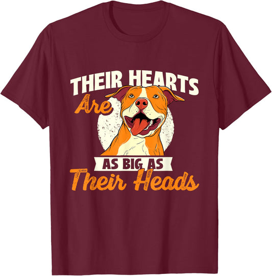 Their Hearts Are As Big As Their Heads - Pitbull Dog Owner Women Kids T-Shirt - T-Shirt | Maroon