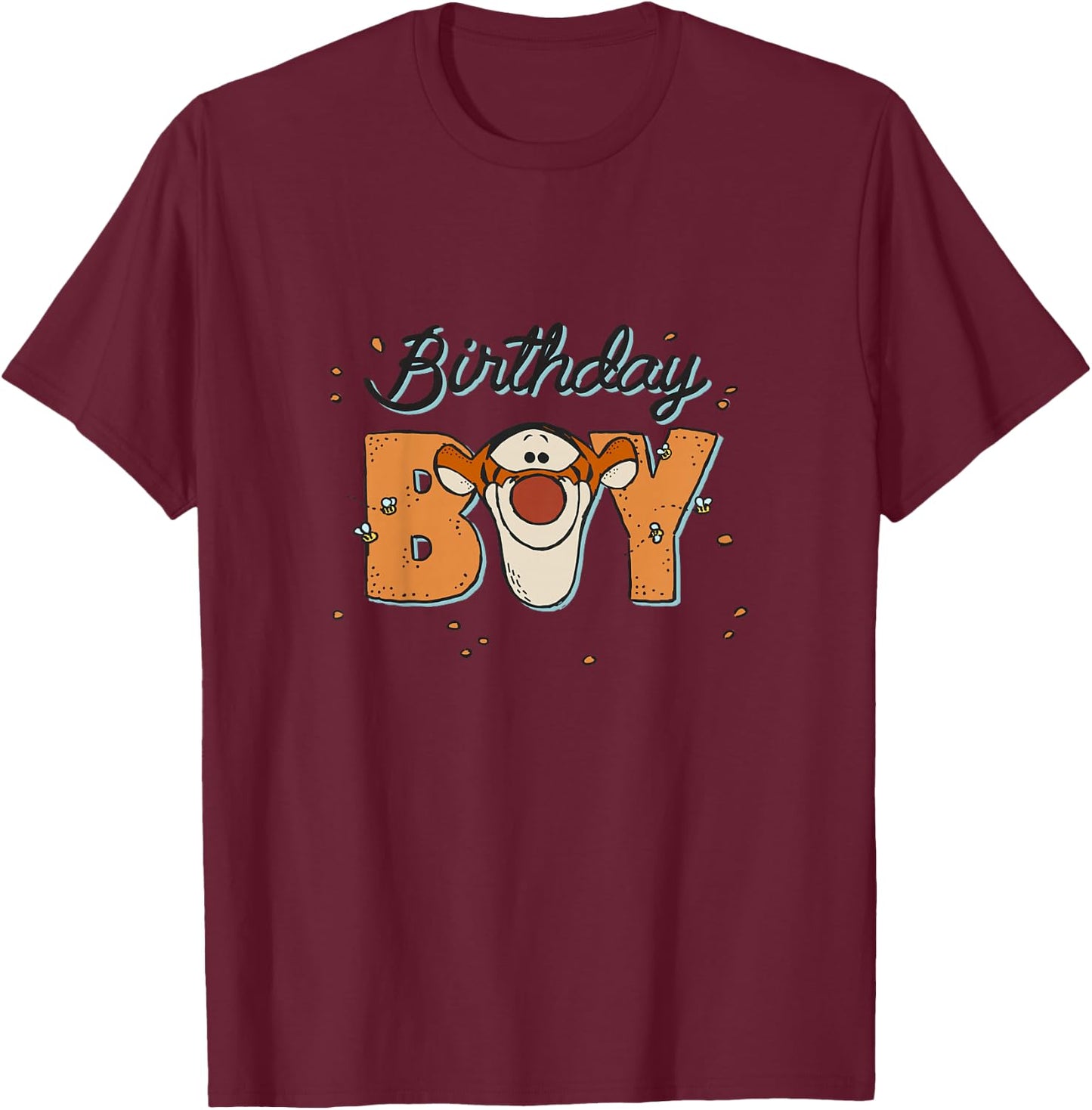 Kids Disney Winnie The Pooh Birthday Boy Tigger Face Youth T-Shirt - T-Shirt | Maroon