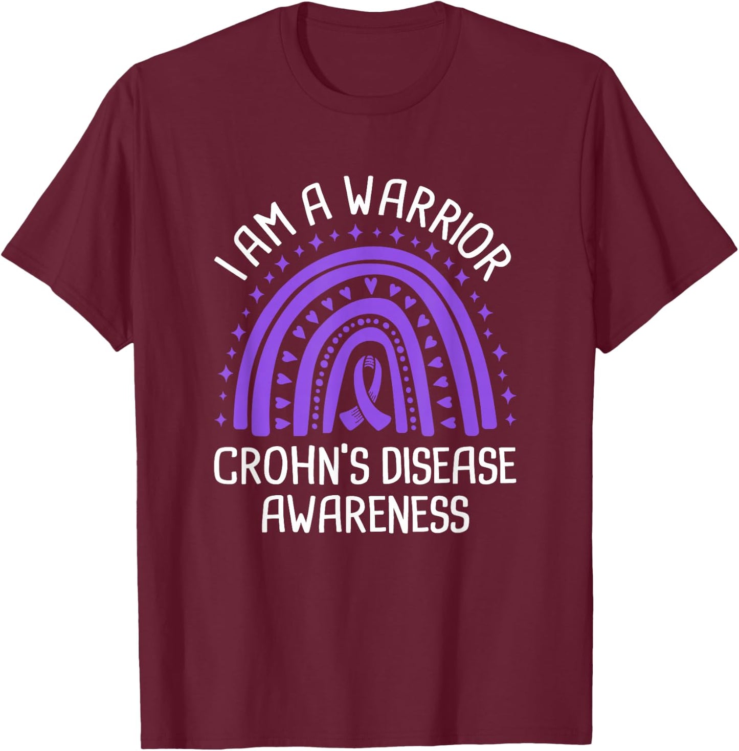 I Am A Warrior Crohn's Disease Awareness T-Shirt - T-Shirt | Maroon