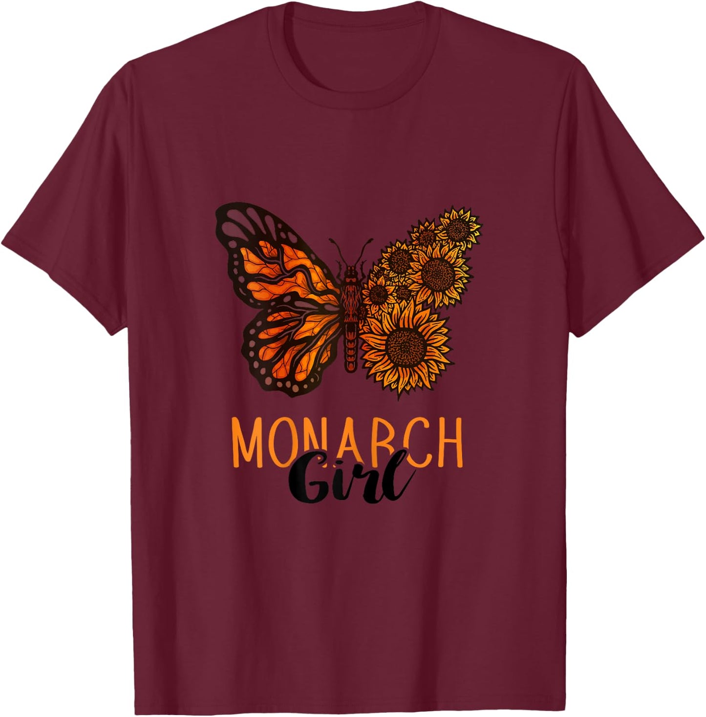 Monarch Butterfly Lover Insect Monarch Girl Entomology T-Shirt - T-Shirt | Maroon