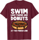 Funny Swimming Donut Design Men Women Swimmer Sports Athlete T-Shirt - T-Shirt | Maroon