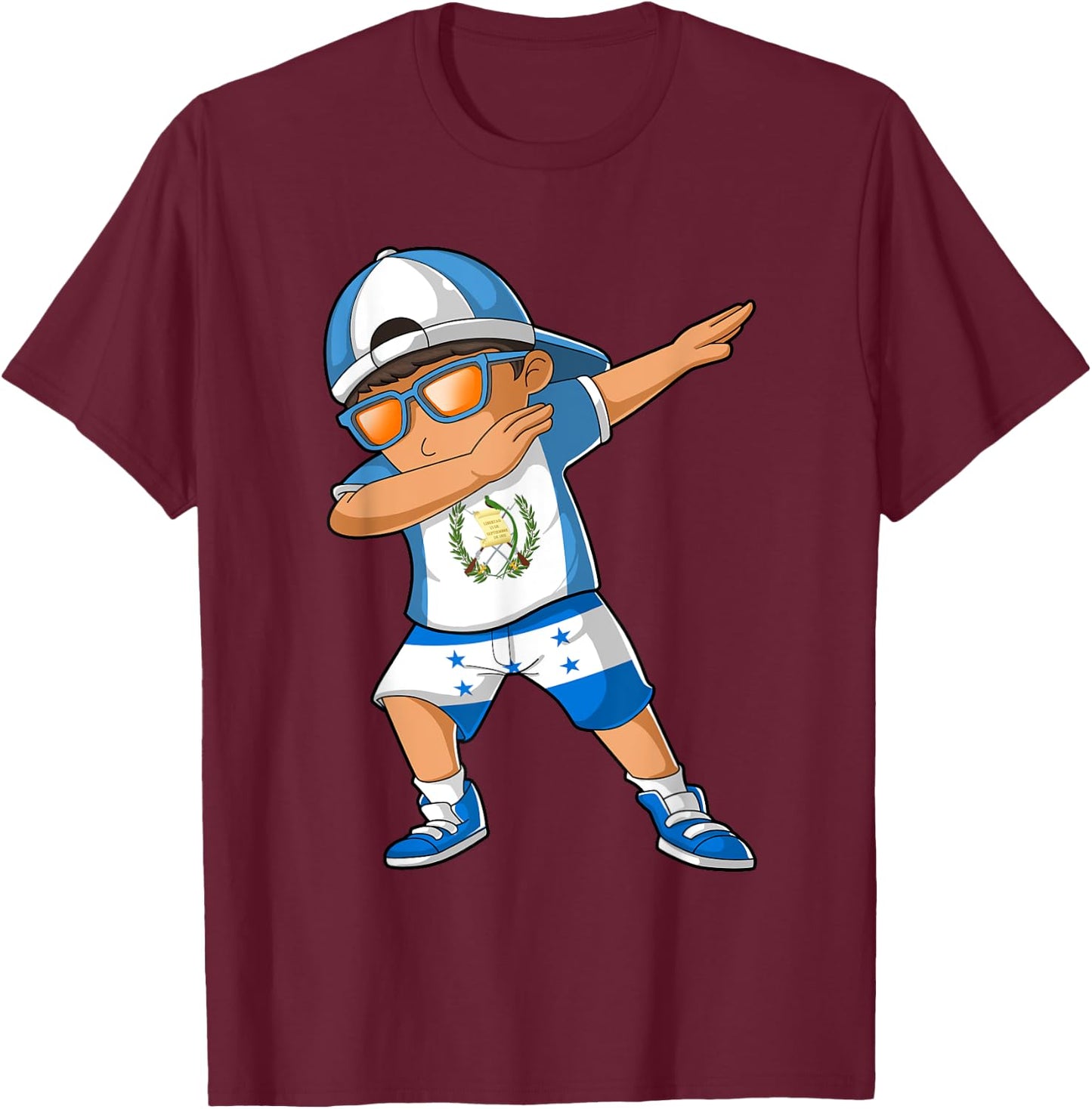 Half Guatemalan Half Honduran Boy Guatemala Flag T-Shirt - T-Shirt | Maroon