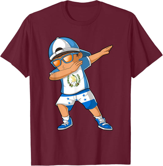 Half Guatemalan Half Honduran Boy Guatemala Flag T-Shirt - T-Shirt | Maroon
