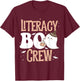 Funny Cute Halloween Literacy BOO Crew Costume Teacher Men Women Kids T-Shirt - T-Shirt | Maroon