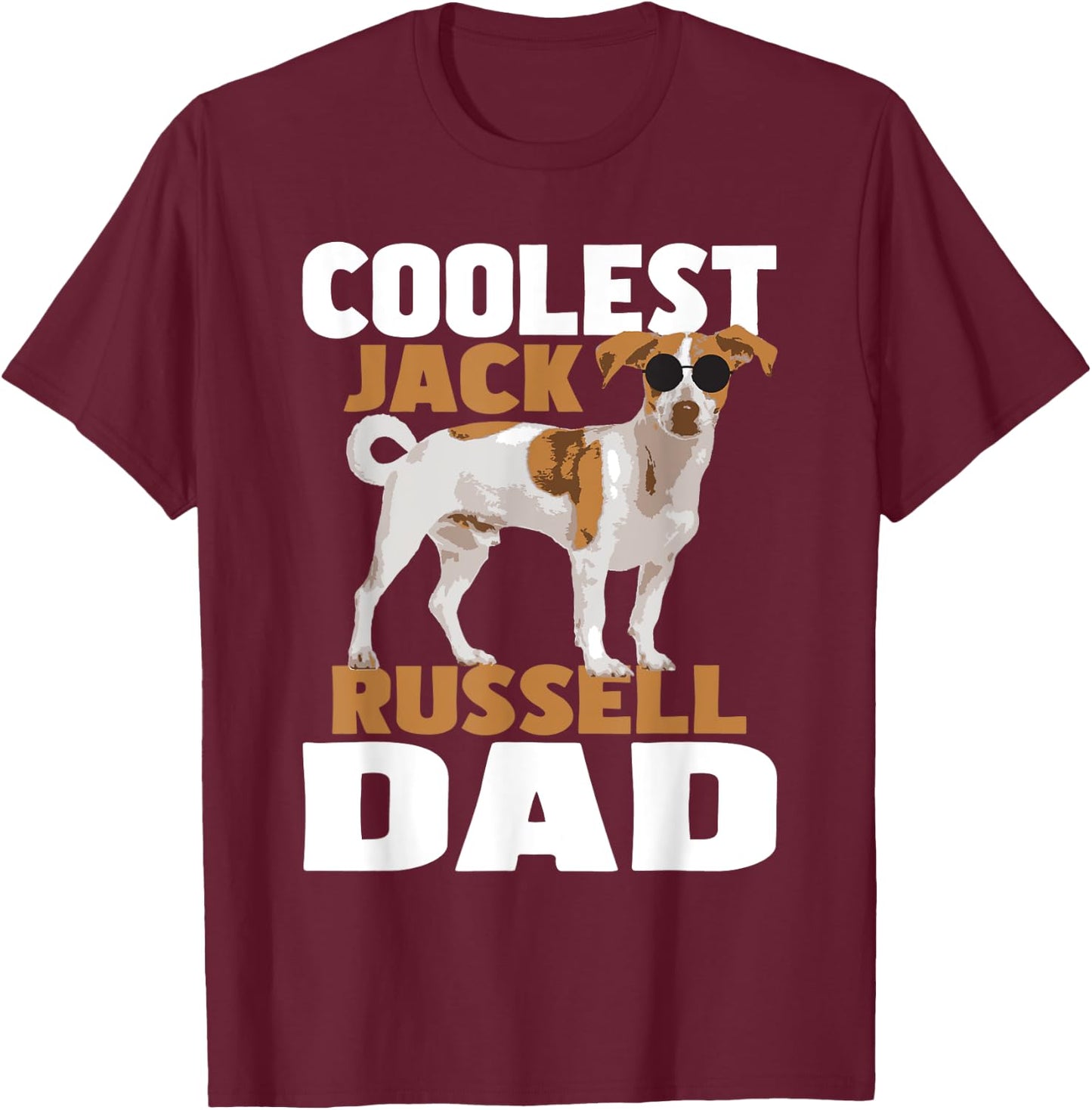 Coolest Jack Russell Dad - Father's Day Dog Lover Puppy T-Shirt - T-Shirt | Maroon