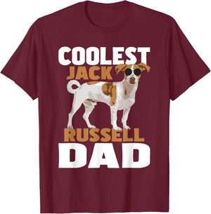 Coolest Jack Russell Dad - Father's Day Dog Lover Puppy T-Shirt - T-Shirt | Maroon