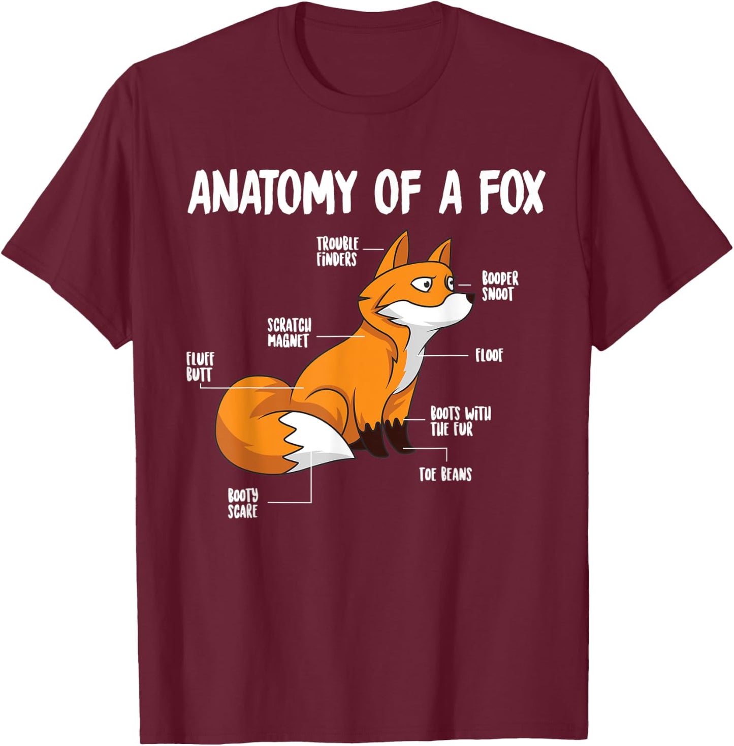 Anatomy Of A Fox T-Shirt - T-Shirt | Maroon