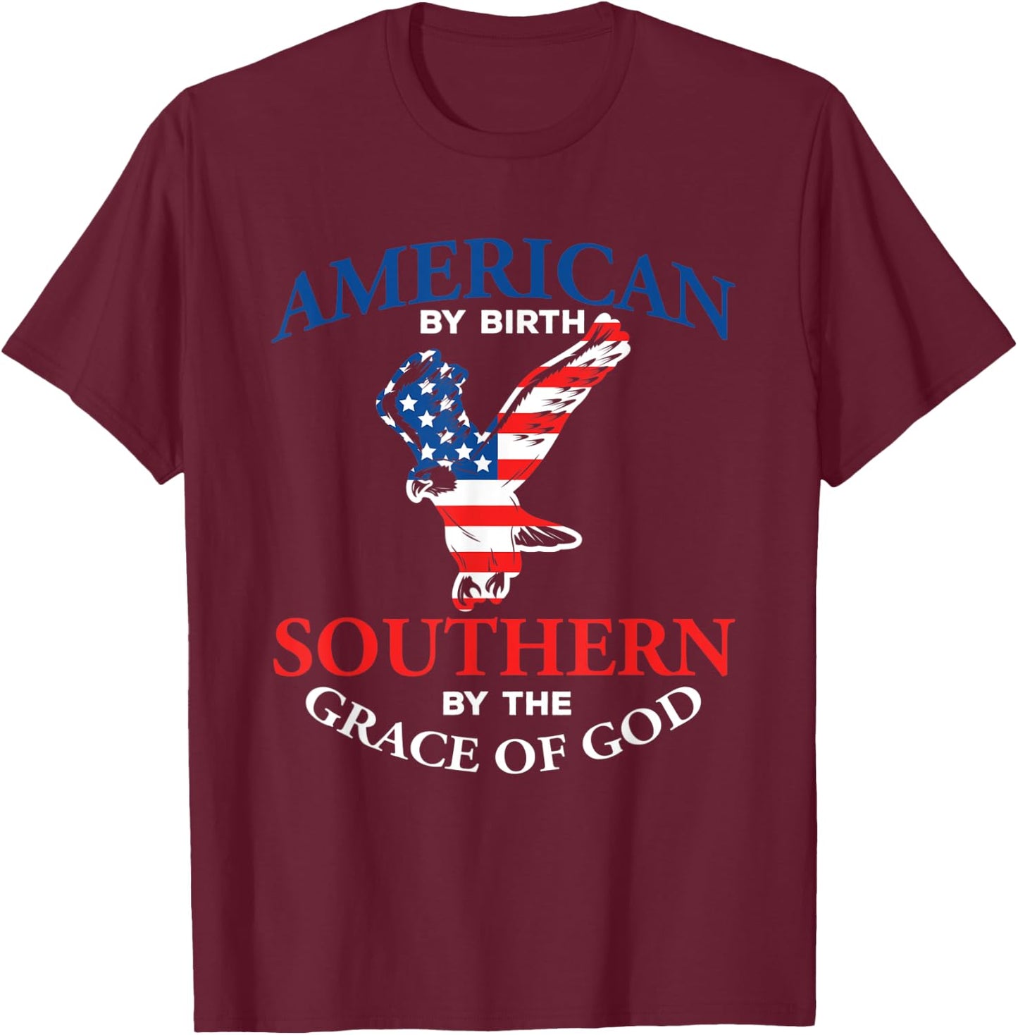 Southern By The Grace of God Southland Eagle Flag T-Shirt - T-Shirt | Maroon
