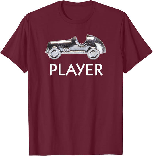 Monopoly Classic Car Player Icon Game Piece Logo T-Shirt - T-Shirt | Maroon