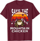 Save Mountain Chicken Frogs Retro Amphibian Pet Lover T-Shirt - T-Shirt | Maroon