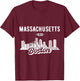 Boston Massachusetts Skyline T-Shirt - T-Shirt | Maroon