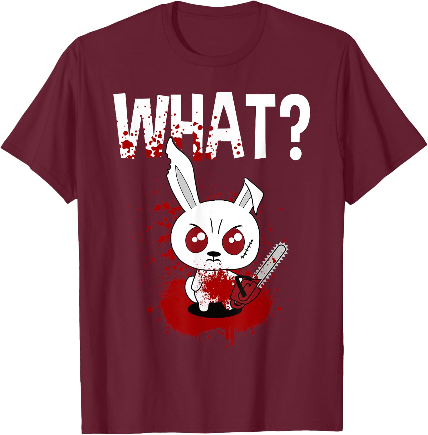 Funny - What? Bunny - Angry Rabbit T-Shirt - T-Shirt | Maroon