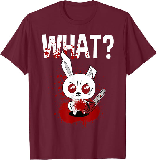 Funny - What? Bunny - Angry Rabbit T-Shirt - T-Shirt | Maroon