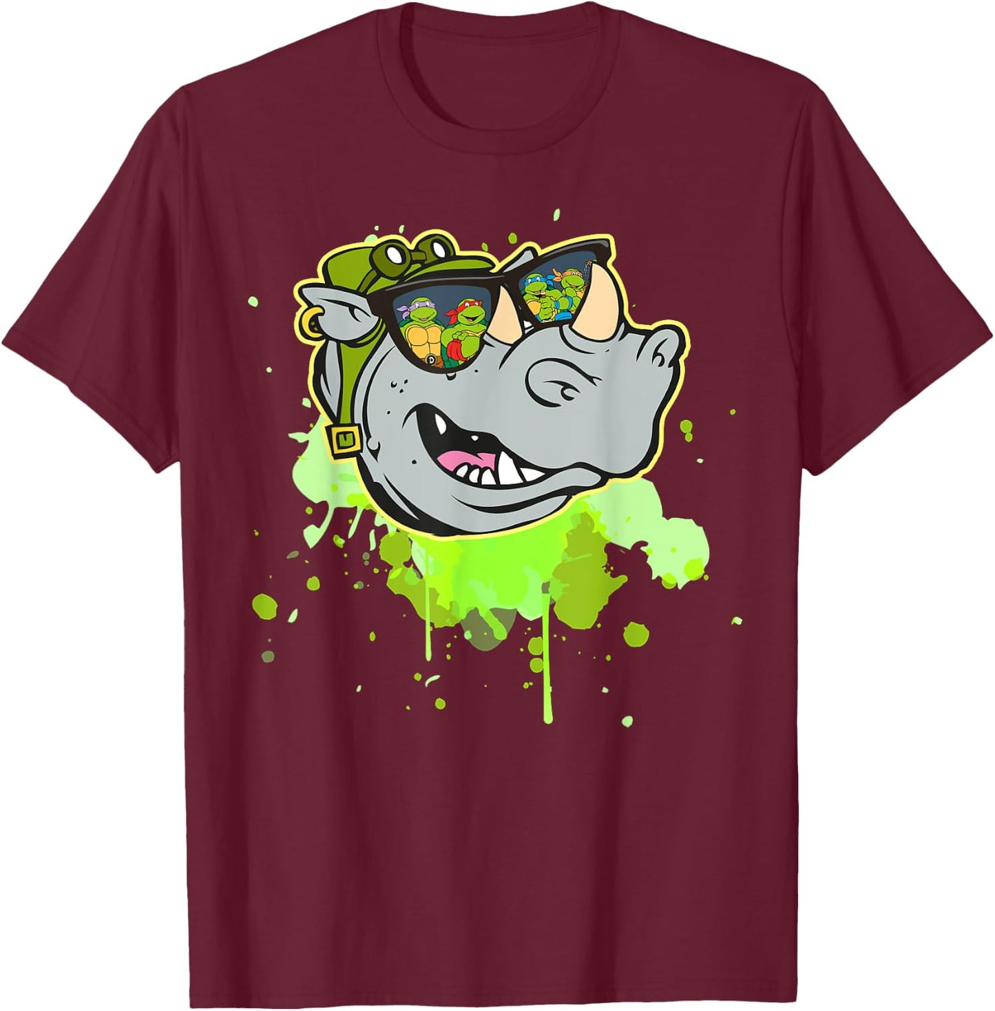 Bebop - TMNT Reflection in Sunglasses T-Shirt - T-Shirt | Maroon