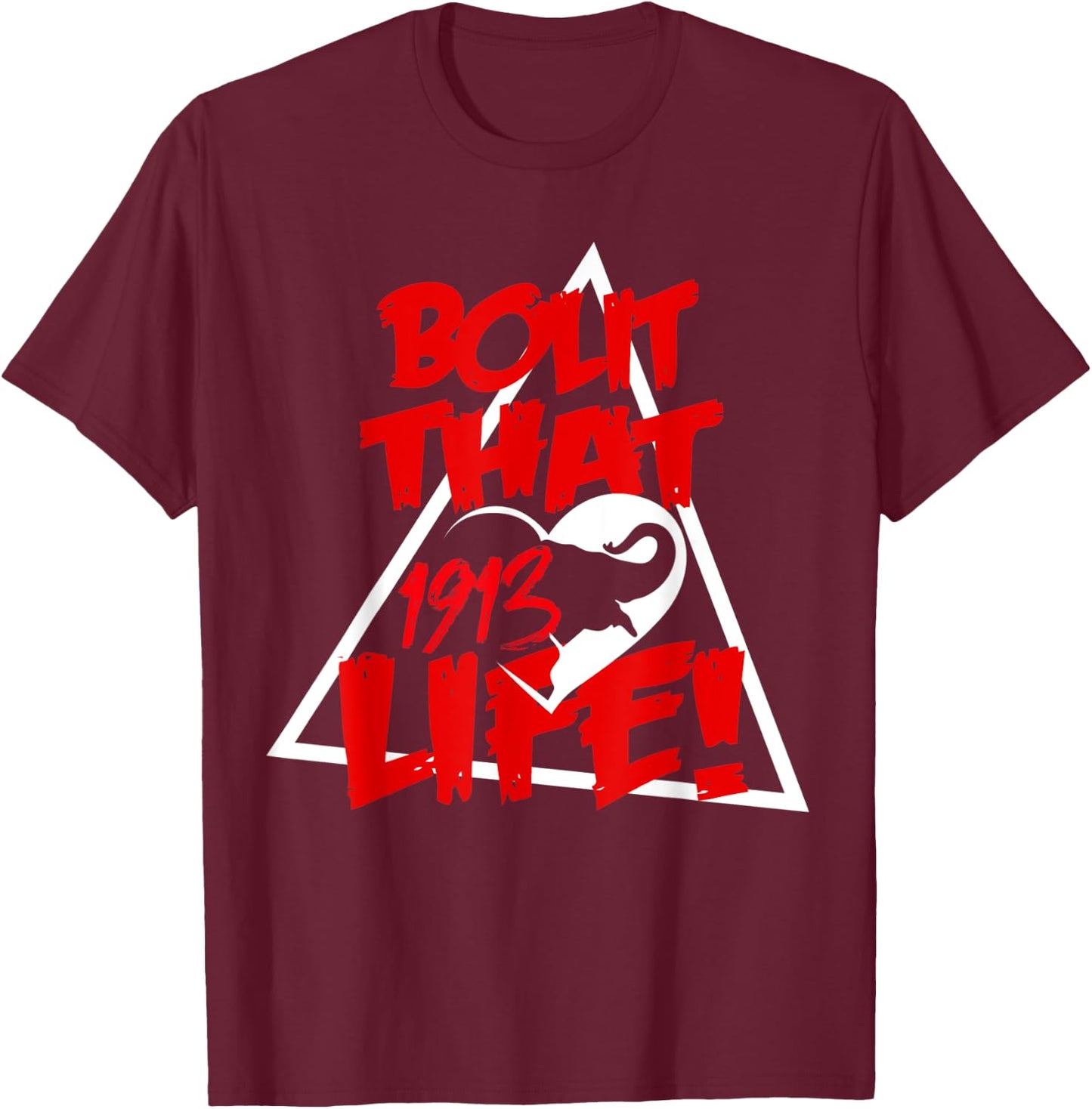 Bout That Graffiti Style Elephant and Heart Life T-Shirt - T-Shirt | Maroon